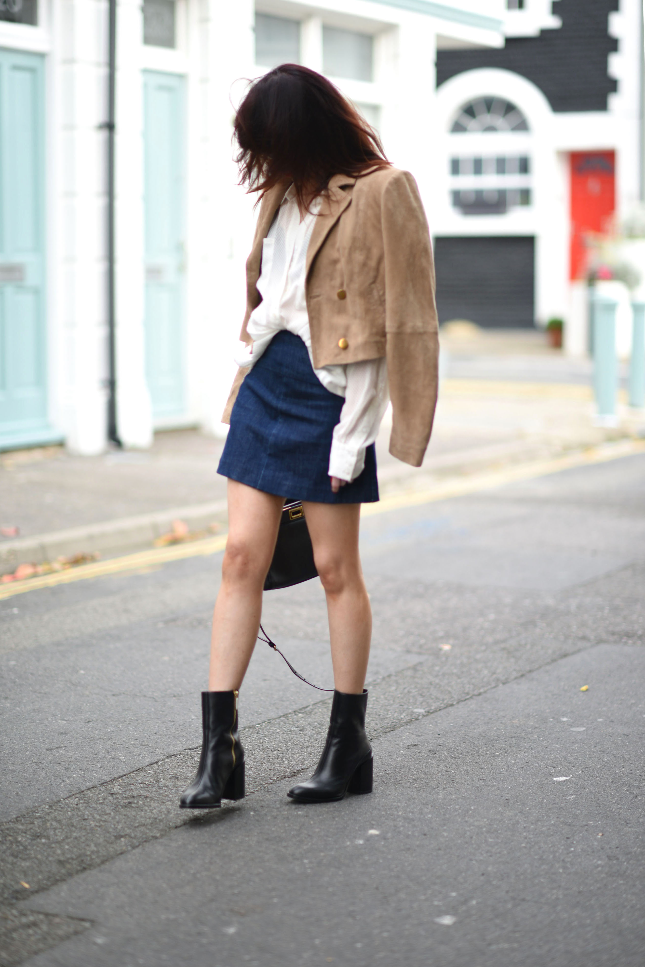 cropped suede jacket