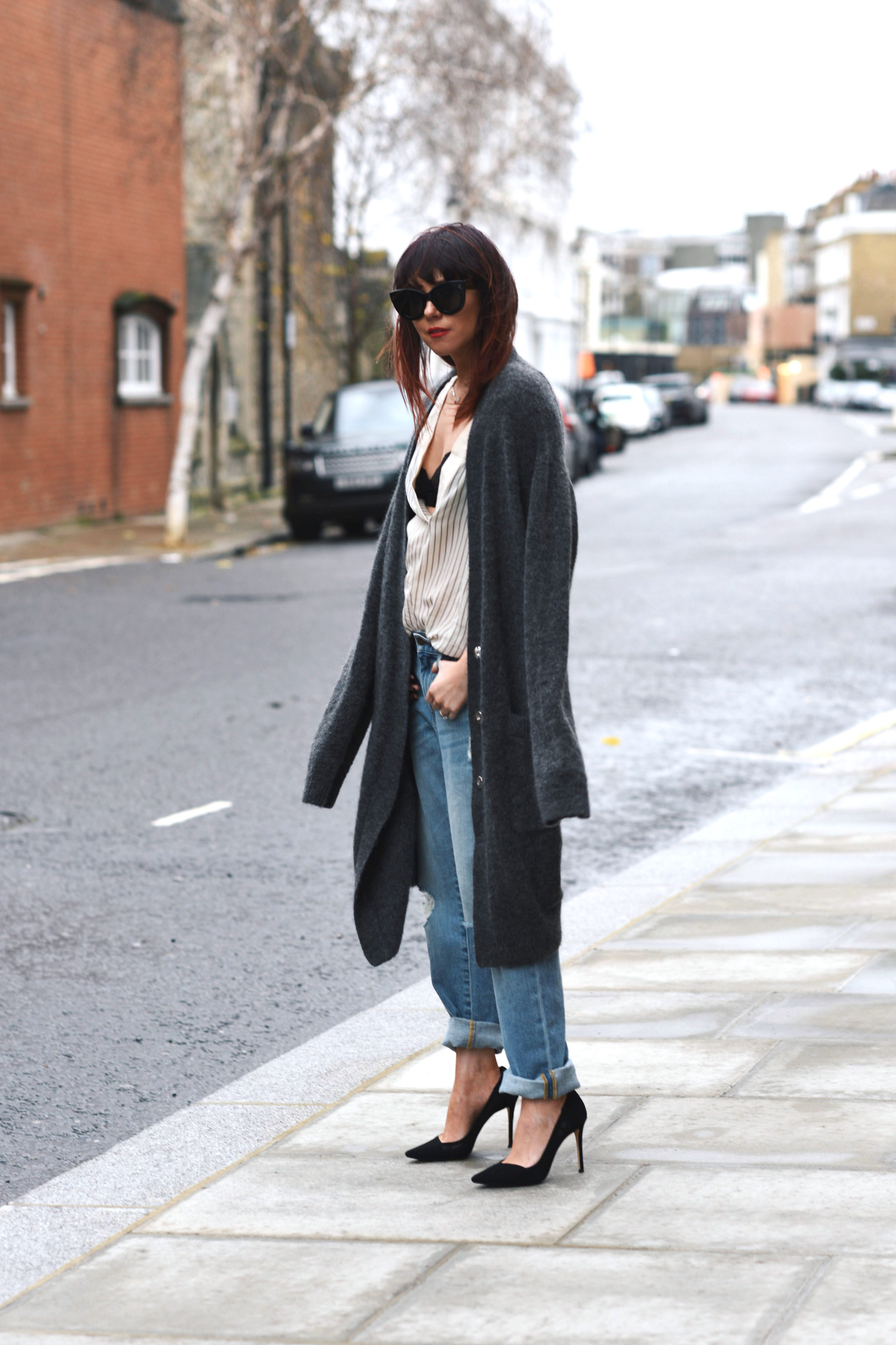 boyfriend jeans and chunky knit
