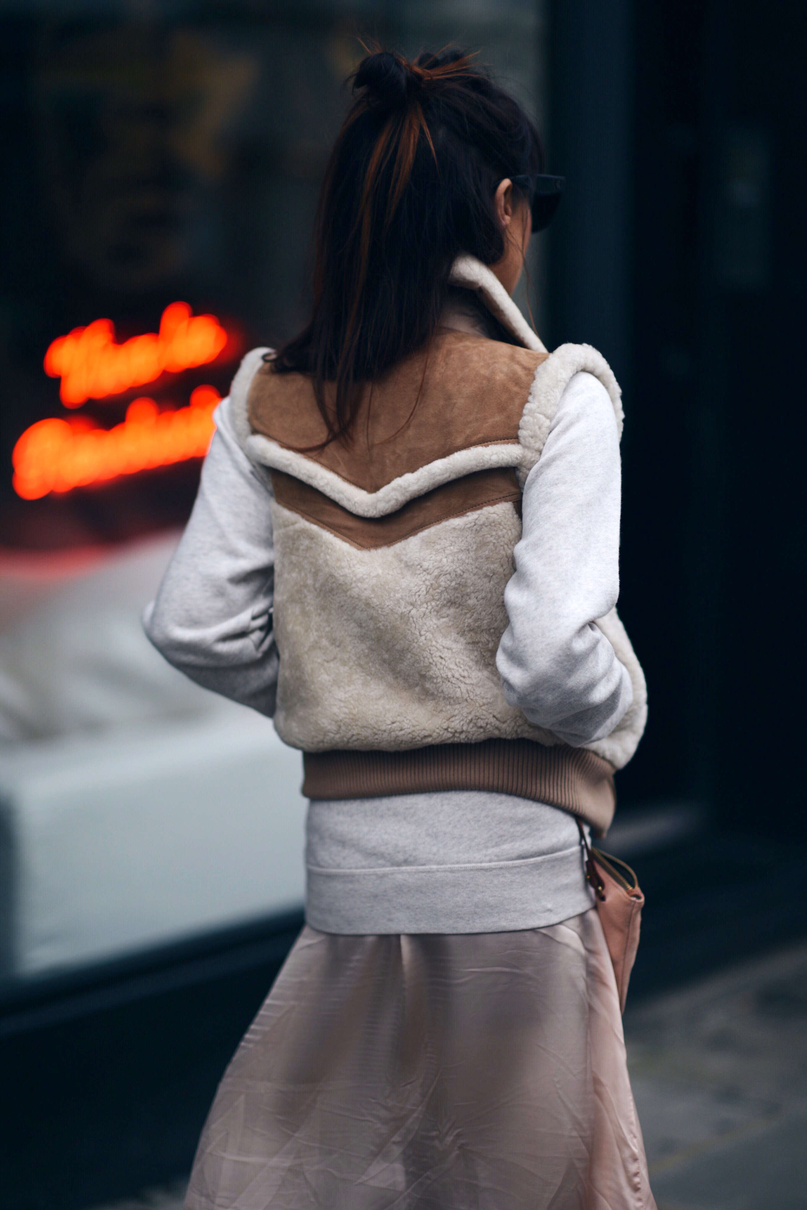 designer's remix shearling vest