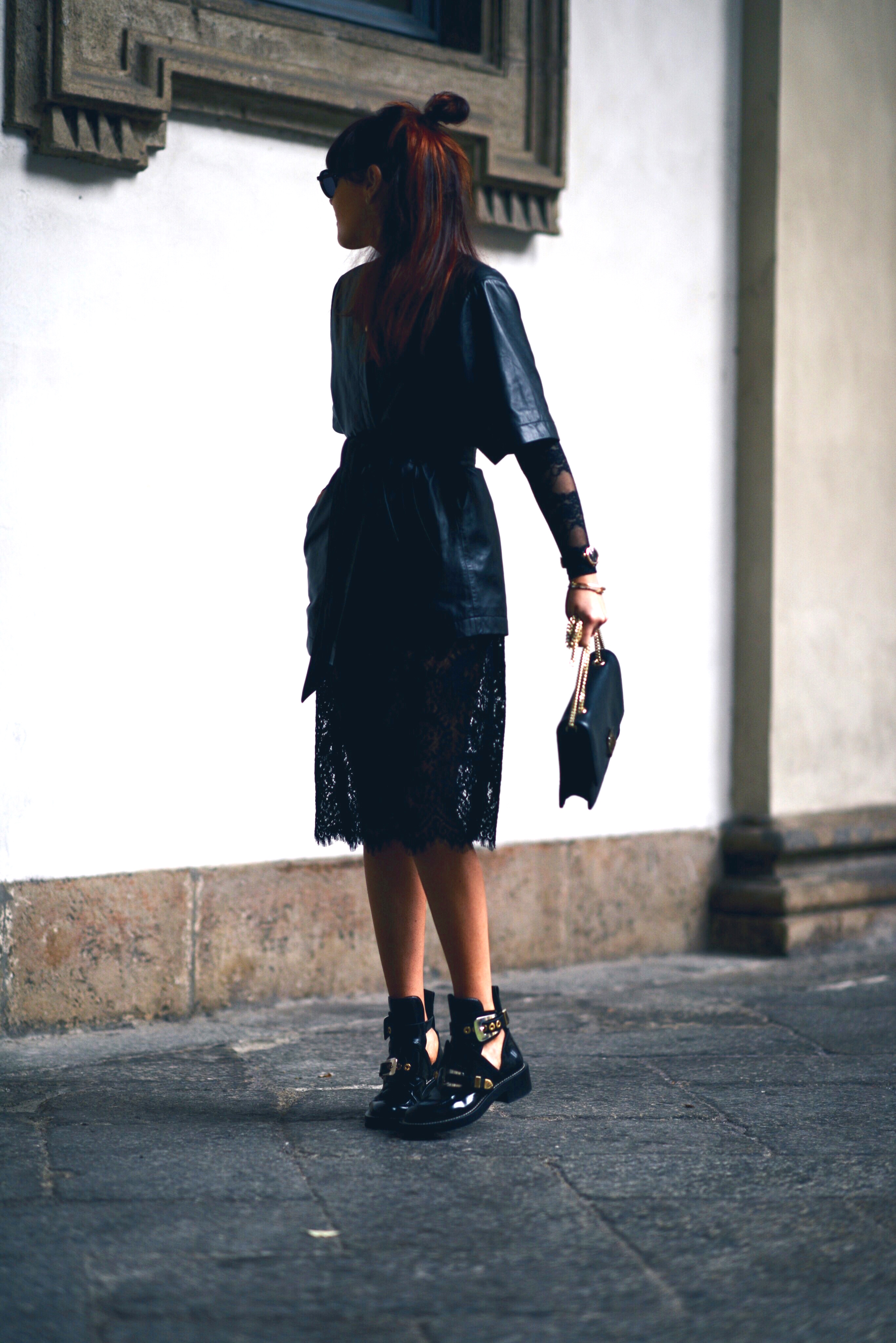 black-lace-skirt-leather-kimono-goldsmiths-jewellery