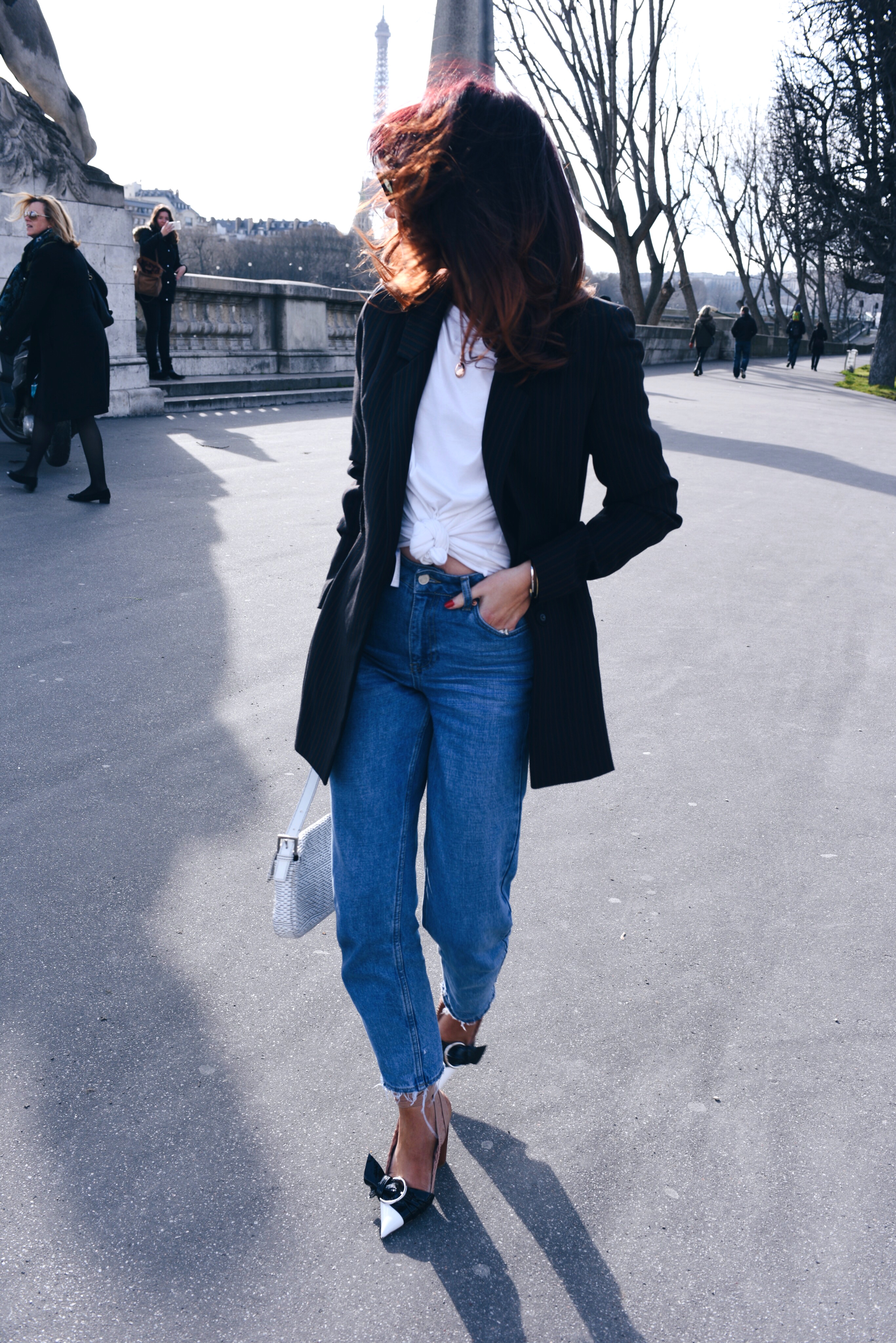 paris-blue-jeans-dior-sandals-blazer-white-tee