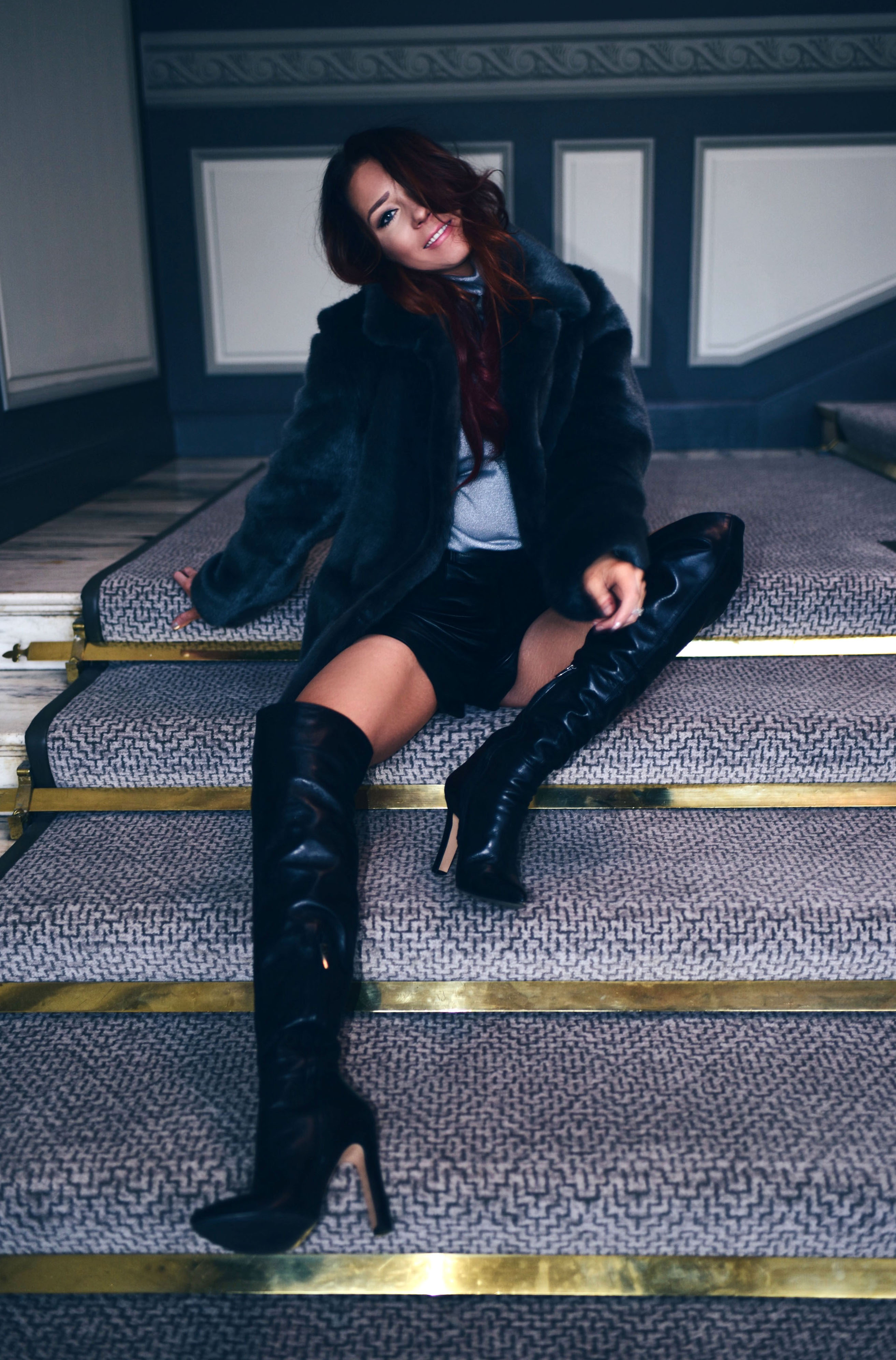 reiss-winter-jacket-leather-shorts-over-the-knee-boots