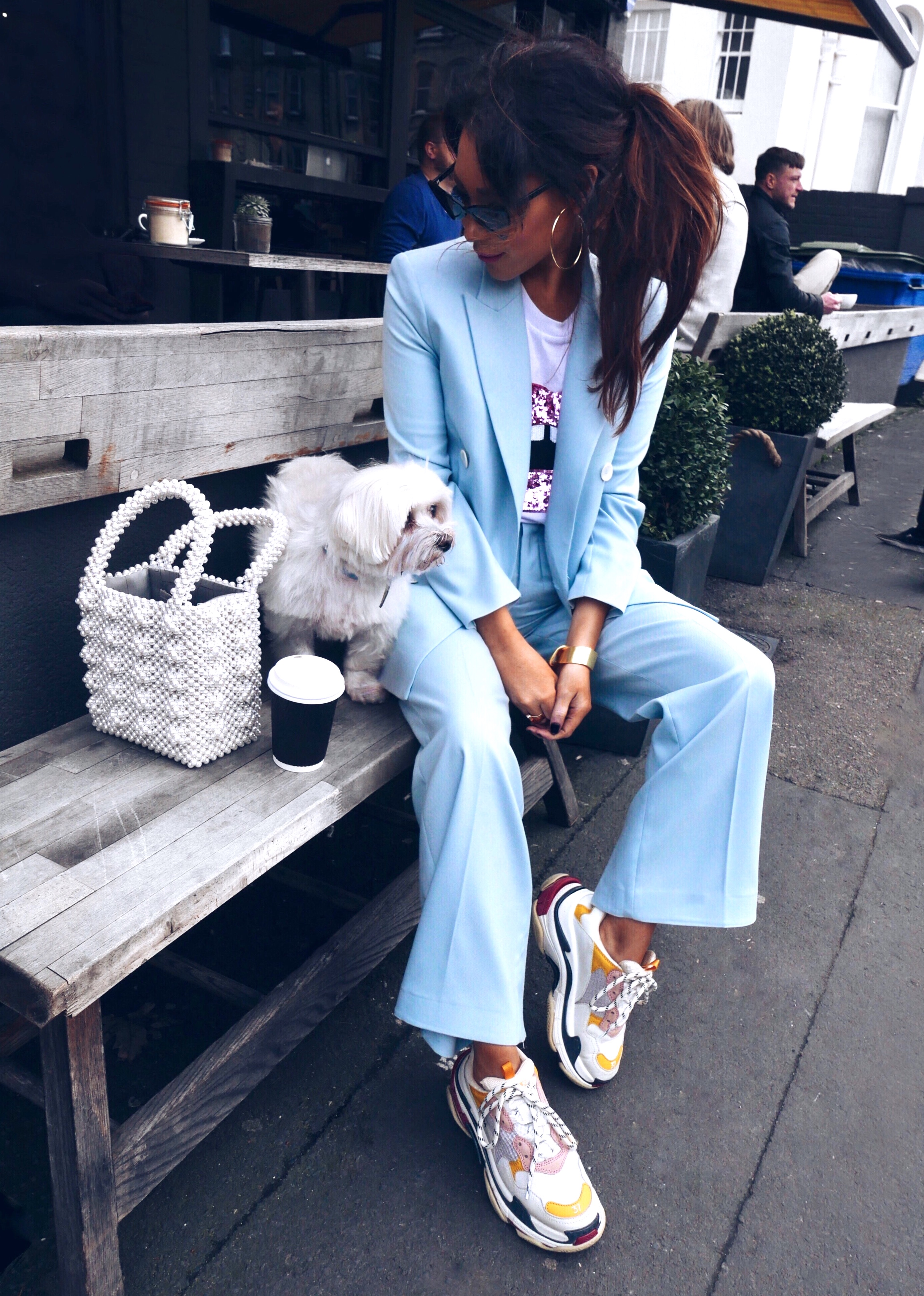 pastel-blue-tailored-trouser-suit-zara-with-balenciaga-triple-s-trainer